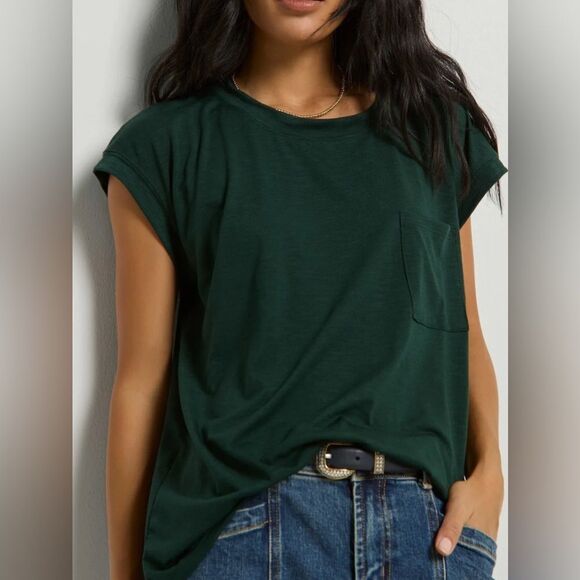 78&Sunny Tops - 78&Sunny Merrit Island Short Sleeve Tee Green XL NWT